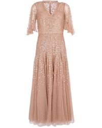 Needle & Thread - Leila Dot Maxikleid mit V-Ausschnitt - Lyst