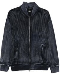 Avant Toi - Ribbed-Knit Panelled Bomber Jacket - Lyst