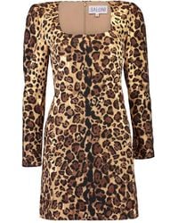 Saloni - Shree Mini-Jurk Met Lange Mouwen - Lyst