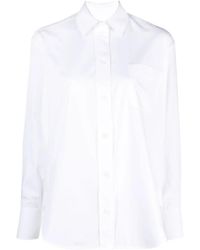 Victoria Beckham - Logo-Embroidered Organic Cotton Shirt - Lyst