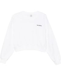 Sporty & Rich - Elza Logo-Embroidered Cropped Sweatshirt - Lyst