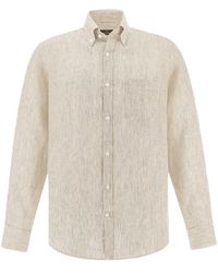 Paul & Shark - Soffio Striped Linen Shirt - Lyst