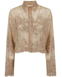 Ermanno Scervino - Lace Rhinestone Classic Collar Shirt - Lyst