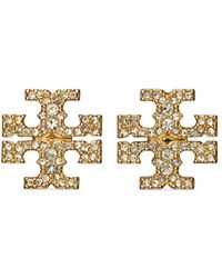 Tory Burch - Icon Pavé Stud Earrings - Lyst