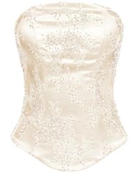 ALEXIA & ANTONIA - Embellished Lace Top - Lyst