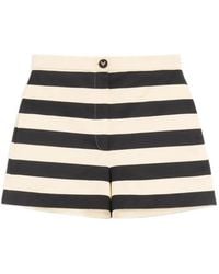 Valentino Garavani - Short En Satin De Coton À Rayures Maxi Barré - Lyst