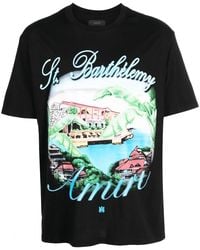 Amiri - Eden Rock Logo-print Cotton-jersey T-shirt - Lyst
