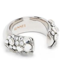 Sunnei - Rhinestone-Embellished Open-Design Ring - Lyst