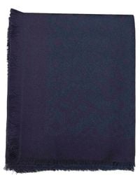 Tagliatore - Jacquard-Logo Fringed Scarf - Lyst