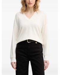 Benetton - Pull À Col V Et Manches Descendues - Lyst
