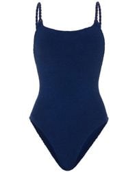 Hunza G - Camille Crinkle-Effect Swimsuit - Lyst