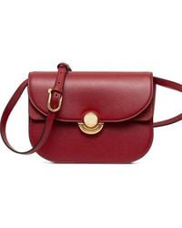 Furla - Leren Schoudertas Met Gewelfde Omslag - Lyst