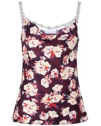 Rabanne - Floral-Patterned Chain-Detail Top - Lyst