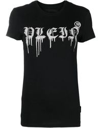 Philipp Plein - Logo-Print Round Neck T-Shirt - Lyst