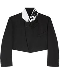 Dries Van Noten - Embroidered Cropped Blazer - Lyst