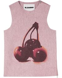 Jil Sander - Cherry-print Wool Tank Top - Lyst