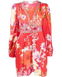 Camilla - Floral-print Puff-sleeved Dress - Lyst