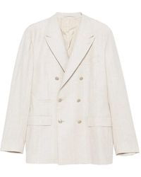 Eleventy - Double-Breasted Striped Blazer - Lyst