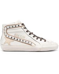 Golden Goose - Slide Crystal-Embellished Hi-Top Sneakers - Lyst
