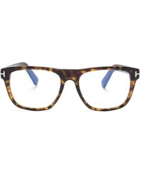 Tom Ford - Eckige Brille in Schildpattoptik - Lyst