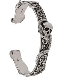 Alexander McQueen - Skull And Snake Cuff Bracelet - Lyst