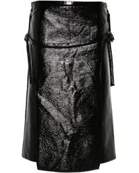 Courreges - Logo-Embroidered Vinyl Midi Skirt - Lyst