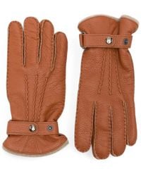Gran Sasso - Grained-Leather Press-Stud Gloves - Lyst
