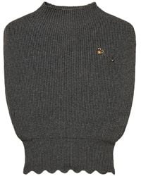 Twinset - Wool-Blend Top With Brooch - Lyst