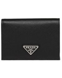 Prada - Small Saffiano Leather Wallet - Lyst