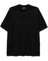 Emporio Armani - Logo Embroidered T-Shirt - Lyst