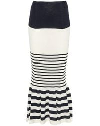 Junya Watanabe - Gestreepte Midi-Rok Met Zeemeerminsilhouet - Lyst