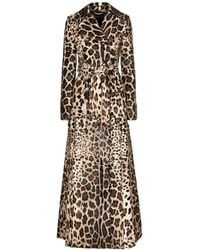 Dolce & Gabbana - Leopard-Print Trench Coat - Lyst