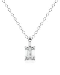 Diamond Essentials - Lab-Grown Emerald-Cut Diamond Necklace - Lyst