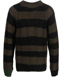 Sacai - Acai Striped Wool Sweater - Lyst