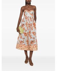 Zimmermann Bliss Floral Print Corset Dress in Natural | Lyst Zimmermann Bliss Floral Print Corset Dress in Natural | Lyst