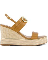 Liu Jo - Karen 05 Logo-Plaque Wedge Sandals - Lyst