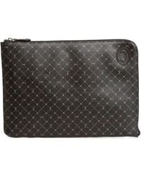 Trussardi - Monogram-Print Leather Clutch Bag - Lyst