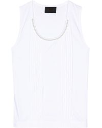Simone Rocha - Pearl-necklace Cotton Tank Top - Lyst