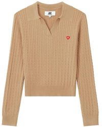 Chocoolate - Cable-Knit Heart-Patch Sweater - Lyst