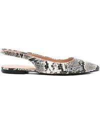 Love Moschino - Ballerines À Effet Peau De Serpent - Lyst