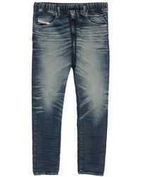 DIESEL - Drawstring-Waist Distressed Jeans - Lyst