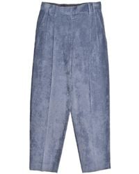 Brunello Cucinelli - Pleated Corduroy Cropped Trousers - Lyst