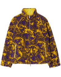 Burberry - Rose-print Reversible Fleece Jacket - Lyst