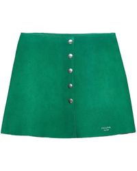 Prada - Suede Mini Skirt - Lyst