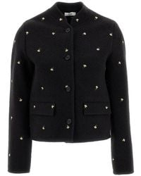 Rier - Walker Floral-Embroidered Wool Jacket - Lyst