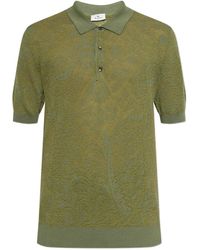 Etro - Knit Cotton Polo Shirt With Floral Paisley Motif - Lyst