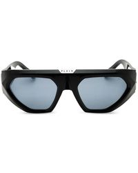 Philipp Plein - Lunettes De Soleil Géométriques À Plaque Logo - Lyst