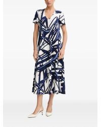 Joseph Ribkoff - Abstract-Print V-Neck Midi Dress - Lyst