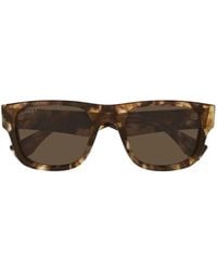 Gucci - Havana-Pattern Square-Frame Sunglasses - Lyst
