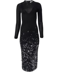 Carolina Herrera - Robe Mi-Longue À Ornements De Sequins - Lyst